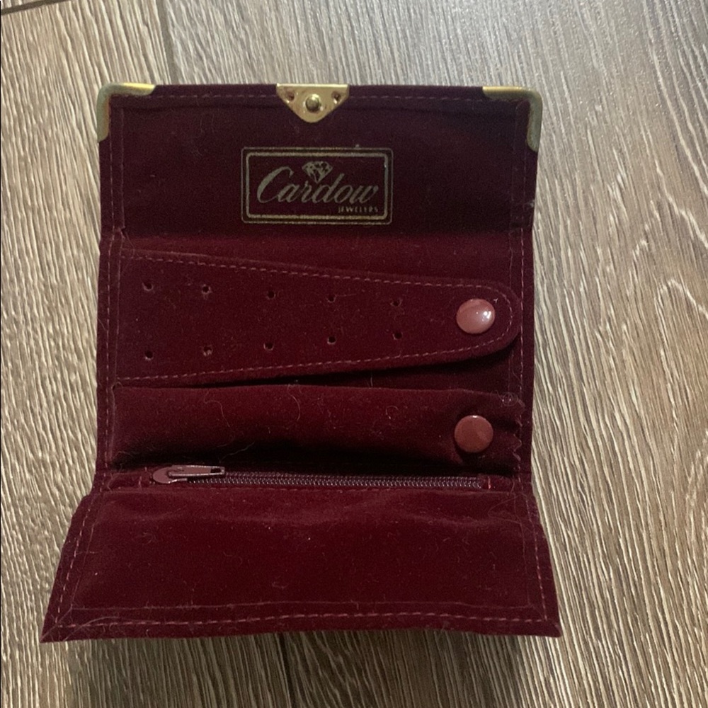 Elegant Velvet Wallet with Gold Trim